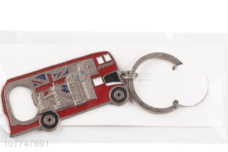 Custom Bus Shape Bottle Opener Zinc Alloy Key Chain For Sale