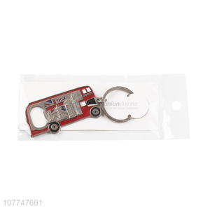 Custom Bus Shape Bottle Opener Zinc Alloy Key Chain For Sale