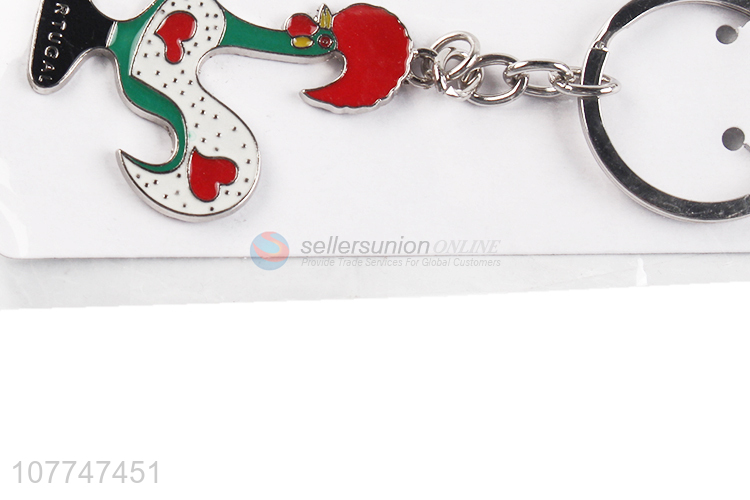 Hot Selling Colorful Cock Shape Keychain Zinc Alloy Key Chain