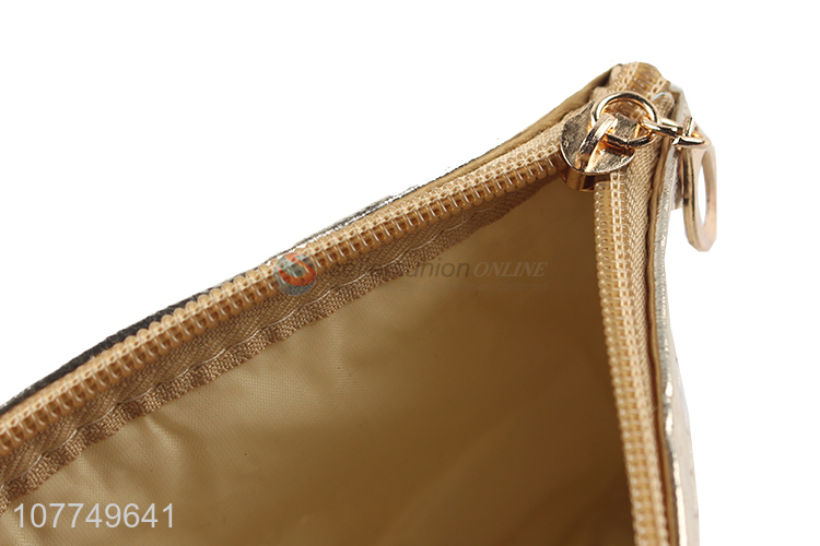 High quality white sequined ladies travel cosmetic bag