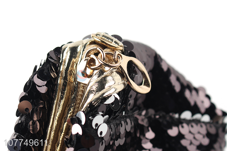 Good quality black sequined wash bag cosmetic bag