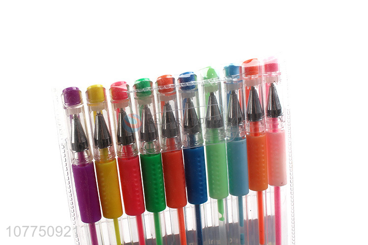 Good quality 10 colors gel ink pen coloring scented gel pens