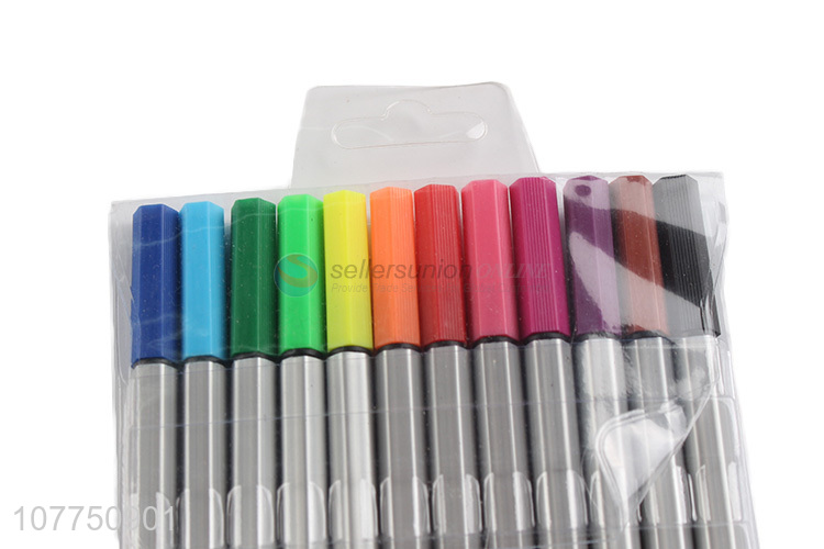 High quality 12 colors fine line markers fine line pens