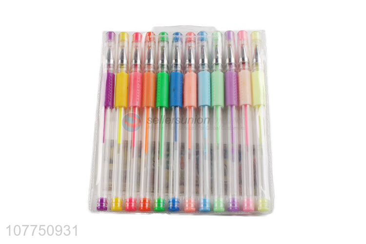 Hot sale 12 colors gel ink pen colored marking pen for student