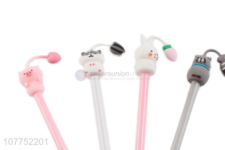 Best selling cartoon animal plastic gel ink pen student stationery