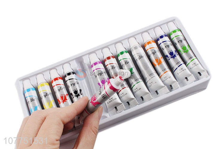 Factory price 12 colors 9ml acrylic paint for artist painting