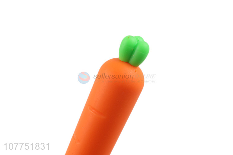 Hot sale creative carrot shape plastic gel ink pen for school office