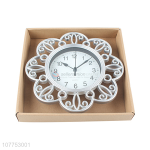 Hot sale beautiful flower decoration clock living room office wall clock