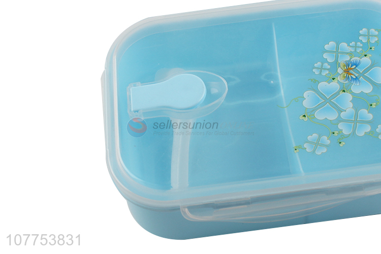 Hot Selling 2 Compartment Lunch Box With Spoon Set