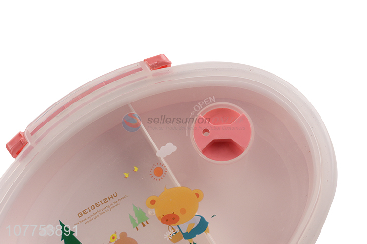 Fashion Oval Two Layers Lunch Box Plastic Bento Box