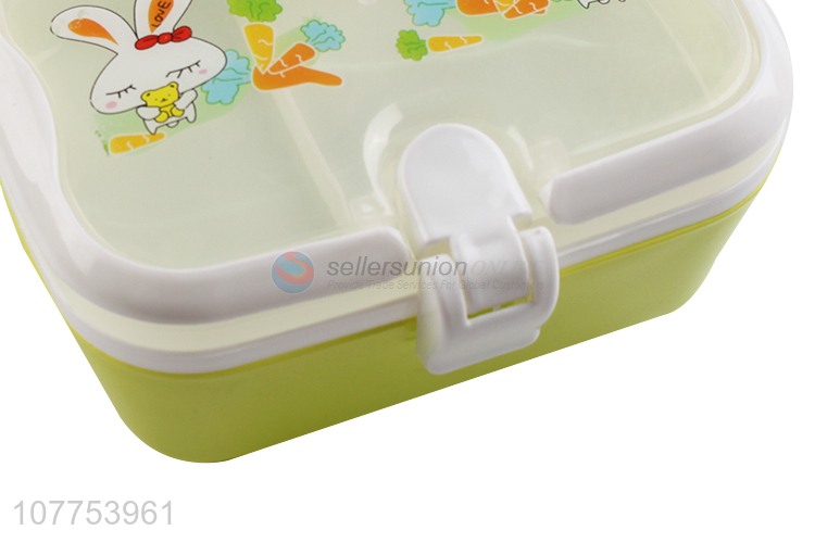 Wholesale Portable Two Layers Plastic Lunch Box With Lock