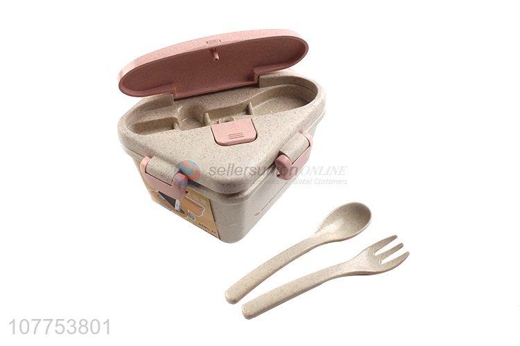 Wholesale Creative Square Lunch Box With Tableware Set