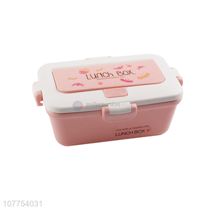 Cool Phone Holder Design Plastic Lunch Box With Spoon And Fork Set