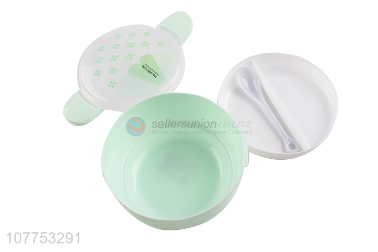 Custom Round Two Layers Lunch Box With Plastic Spoon Set