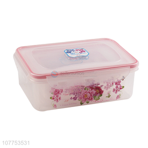 Fashion Flower Pattern Rectangle Plastic Preservation Box Set