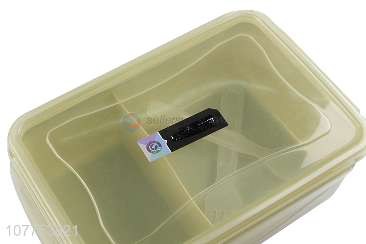 Good Quality Plastic Separate Lunch Box With Transparent Tableware Set