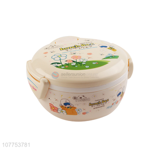 High Quality Two Layers Plastic Lunch Box With Spoon Set