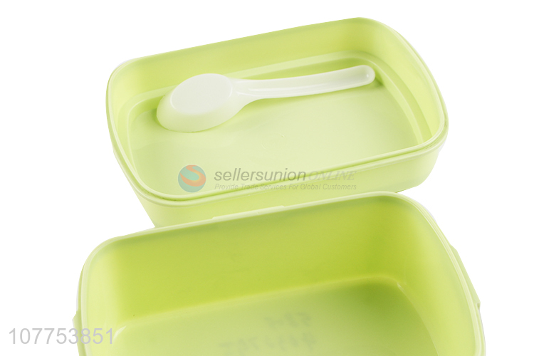 Good Quality Two Layers Lunch Box With Plastic Spoon Set