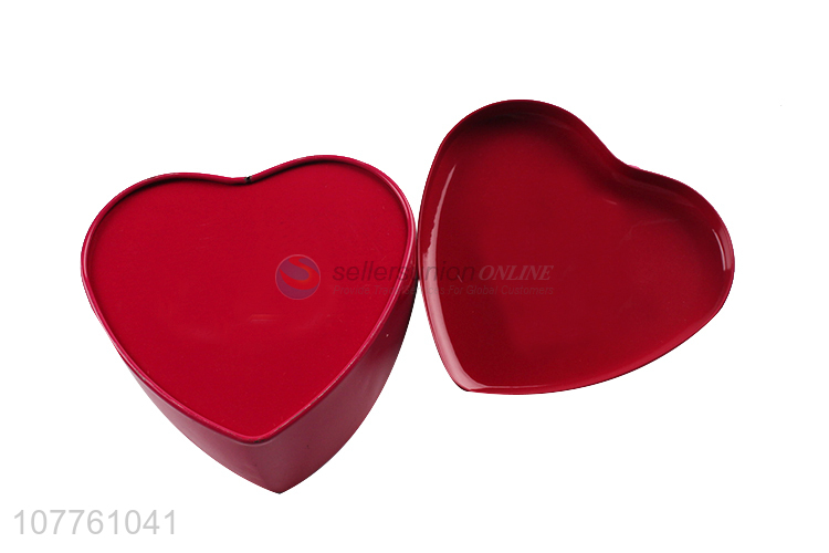 Hot selling red soap flower gift box wedding love ribbon tinplate box