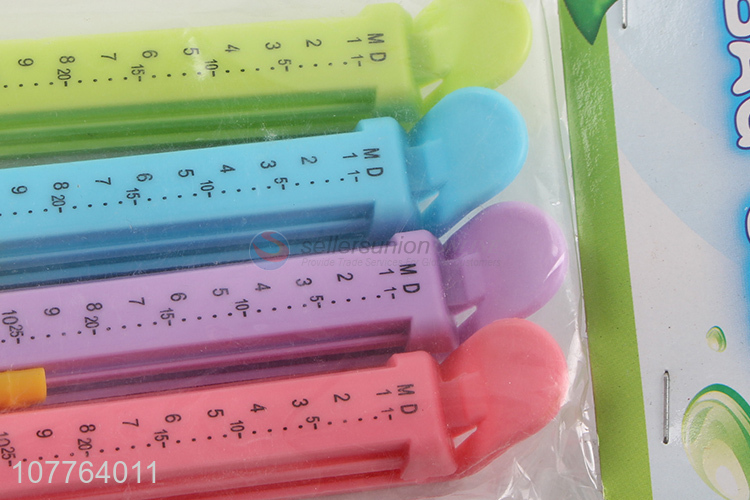 Hot sale colorful food bag seal clamps fashion airtight bag clip