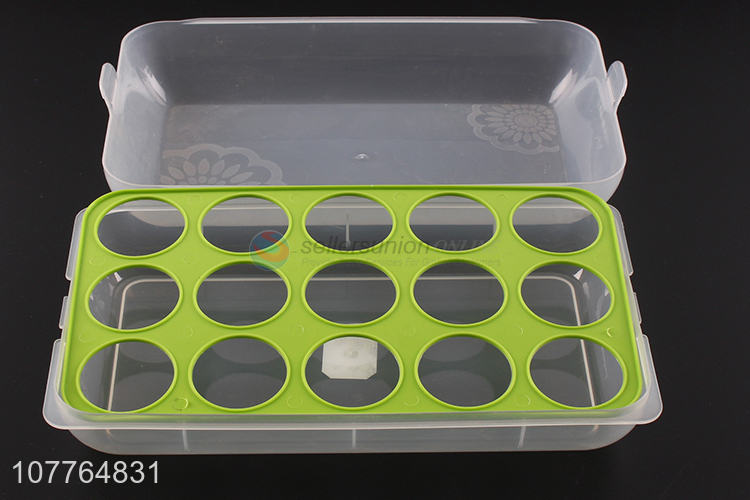 Hot selling 15 grids egg storage box egg tray refrigerator egg container