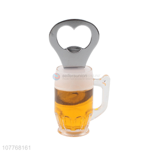 New Design Beer Glass Shape Bottle Opener With Magnet