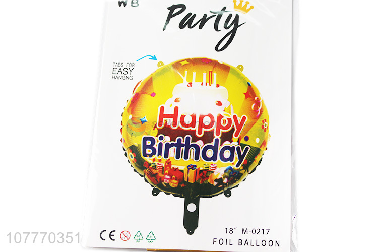 Creative design round happy birthday foil balloon