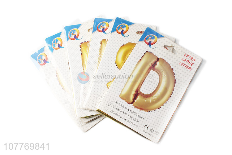 New design gold aluminum film letter balloon for decoration