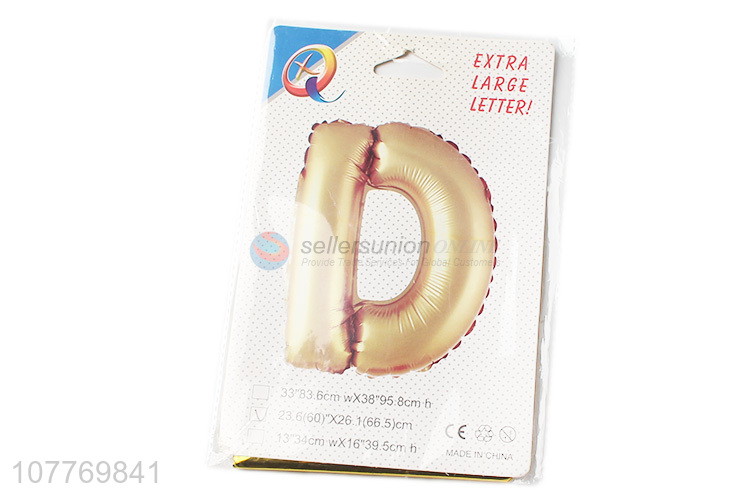 New design gold aluminum film letter balloon for decoration