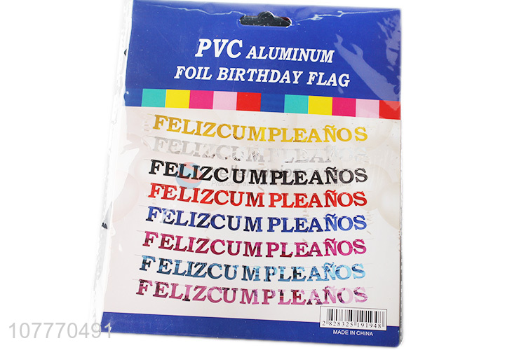 Eco-friendly foil birthday flag with top quality