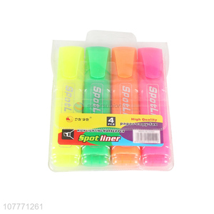 Custom 4 Pieces Fluorescent Pen Highlighting Marker Pen