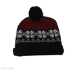 Simple fashion wool ball warm hat casual sports knitted hat