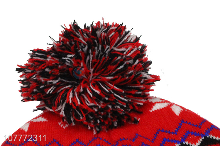 Factory direct outdoor export windproof fur ball warm hat