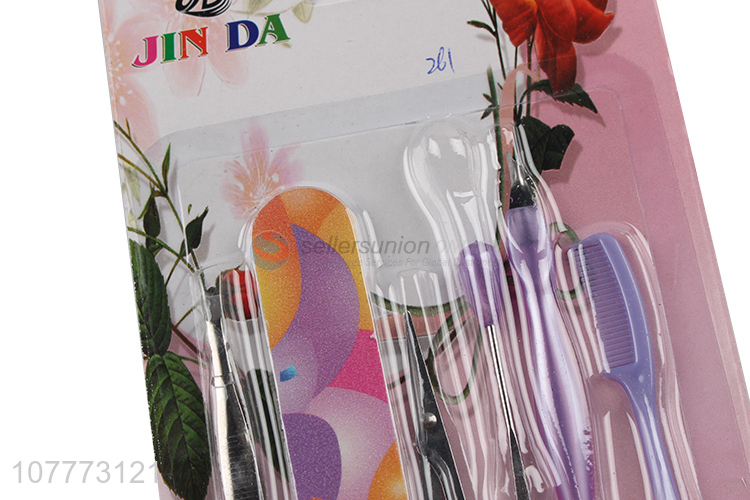 Wholesale 6 pieces beauty manicure set nail cutter ear pick set