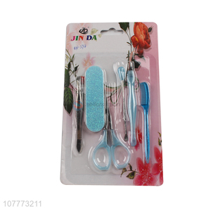 High quality 6 pieces beauty manicure <em>set</em> <em>nail</em> cutter eyebrow <em>scissors</em> <em>set</em>