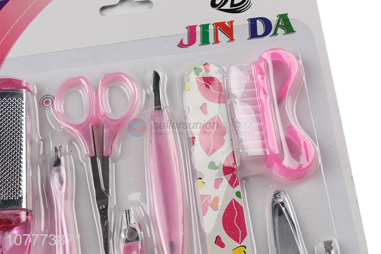 Wholesale 9 pieces beauty manicure set nail cutter pedicure file set