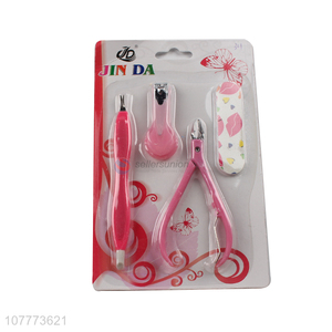 Low price 4 pieces manicure pedicure set nail cutter nail scissors set