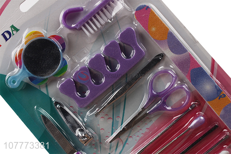 Factory price 14 pieces beauty manicure set nail cutter ear pick set