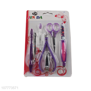 New arrival 6 pieces beauty manicure set nail clipper nail file set