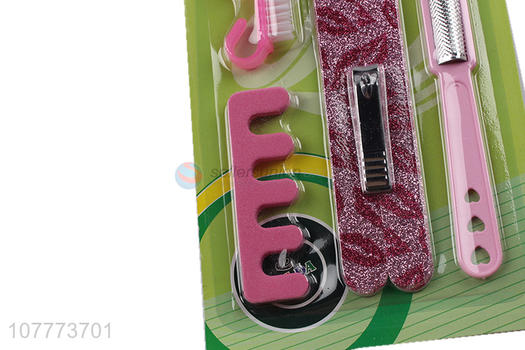 High quality 5 pieces manicure pedicure set toe separator foot file set