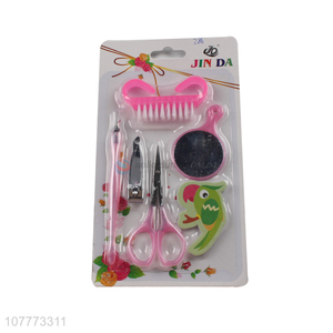 Factory price 6 pieces beauty manicure <em>set</em> <em>nail</em> clipper eyebrow <em>scissors</em> <em>set</em>