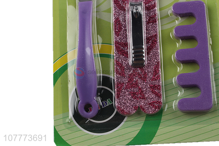 Low price 5 pieces manicure pedicure set callus scraper toe separator set