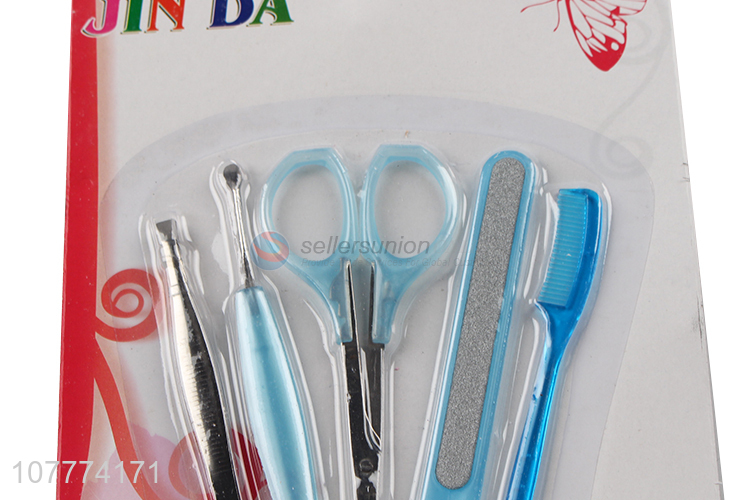 Wholesale 6 pieces beauty manicure set nose scissors nail file set