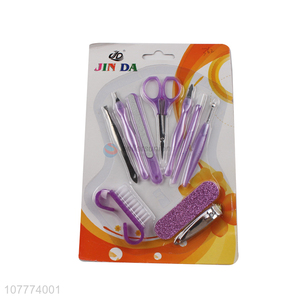 Hot selling 10 pieces beauty manicure set nail cutter ear pick set