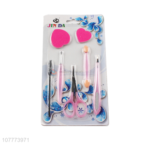 New arrival 7 pieces bauty manicure nose scissors callus pusher set