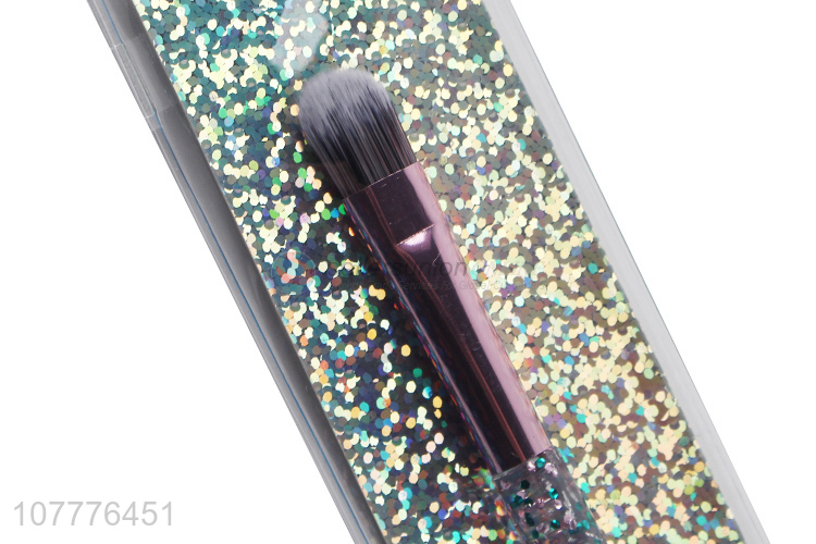 Factory wholesale sequins portable handle soft eye shadow brush