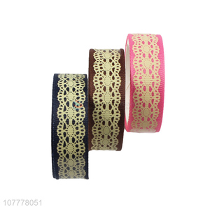 Hot product decorative 14mm lace design grosgrain ribbon for garment