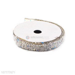 Most popular 15mm rhinestone beaded ribbon diy clothing material