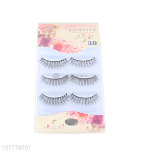 Factory supply natural long 3D fake eyelash fluffy silk eyelashes