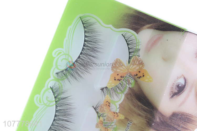 Hot selling comfortable natural long 5D fake eyelash silk eyelashes